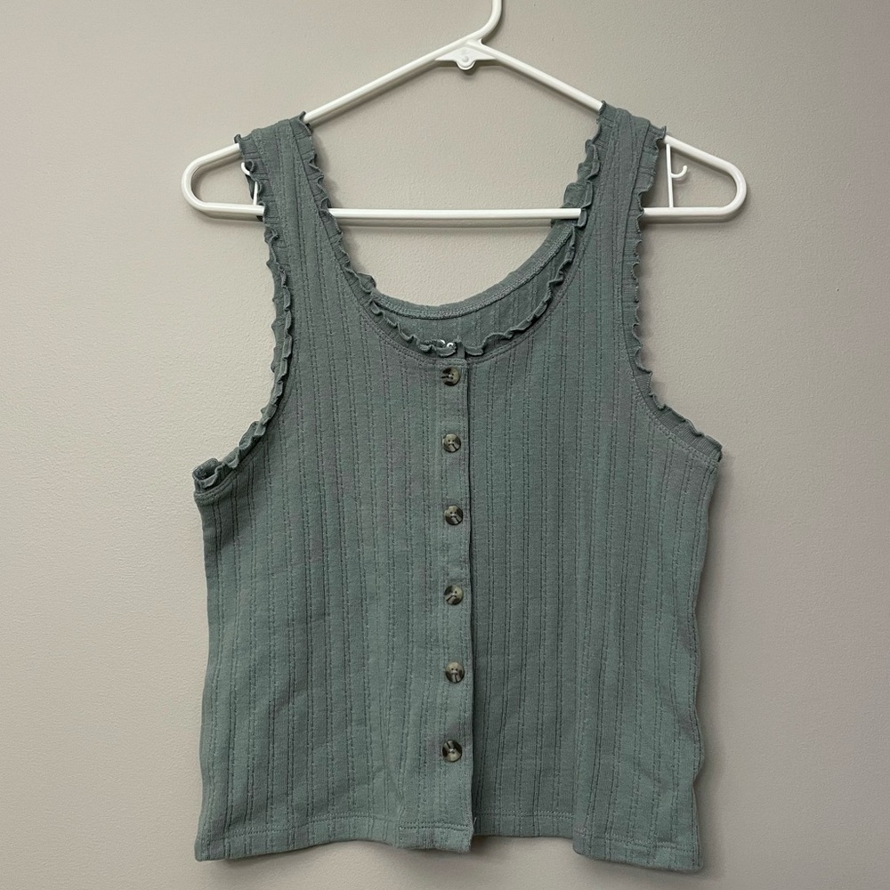 Womens/Juniors Henley Tank Top